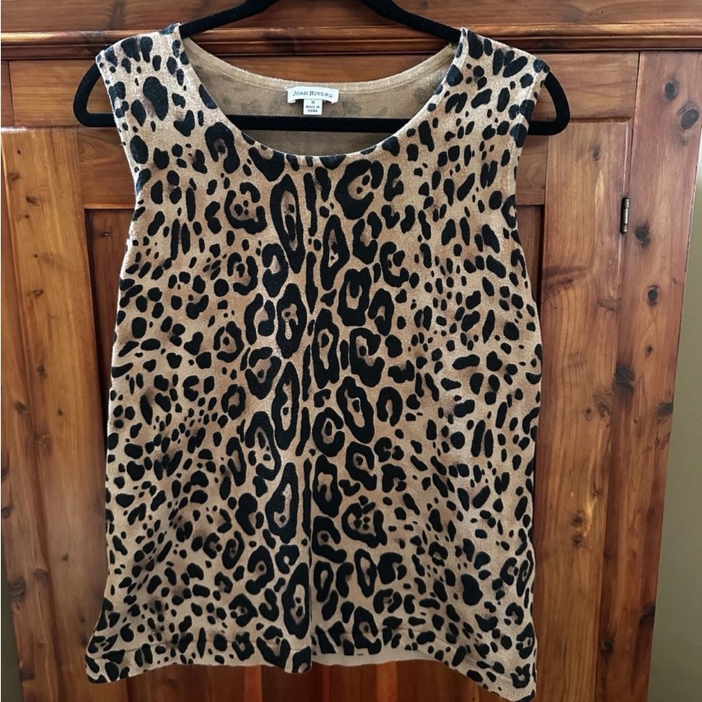 Joan Rivers women’s Leopard cheetah Print Tank Top NWOT